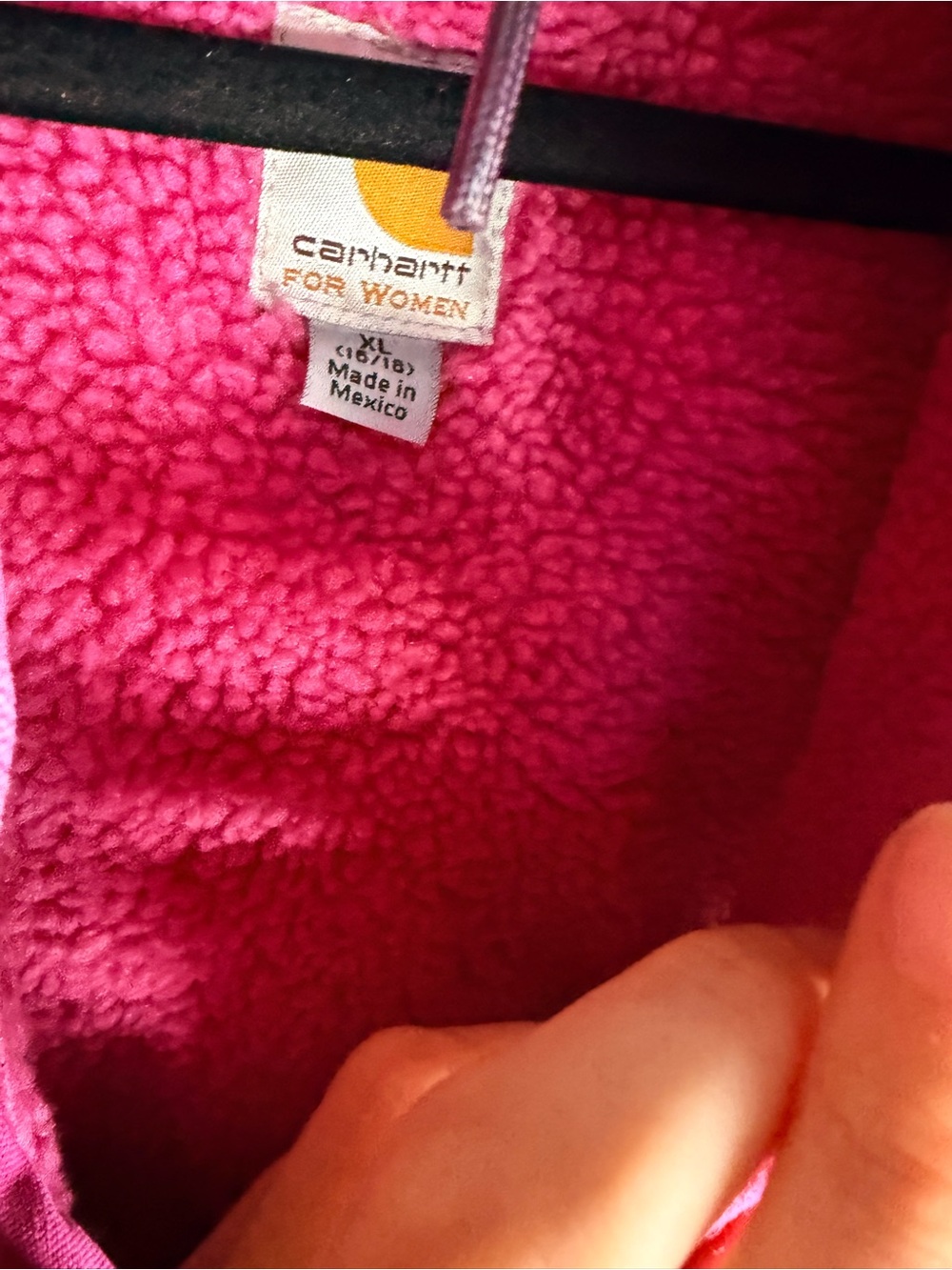 Carhartt Women's Hot Pink Sherpa Hooded Vest - Picture 4 of 5